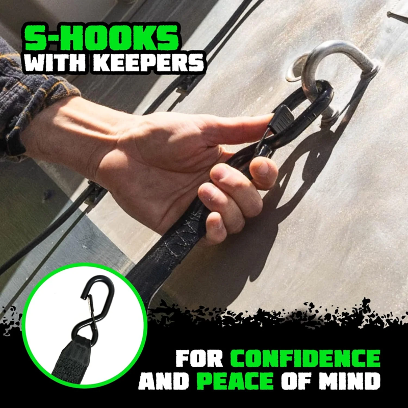 Rhino USA TD-MSTR2X43-BLK - RSATD-MSTR2X43-BLK - Rhino USA Retractable Transom Straps (2 Pack-Black) - Shipped in Europe - Tuningsupply.com