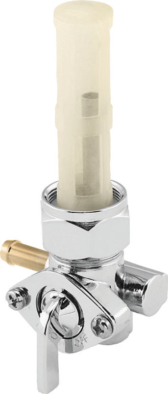 Bikers Choice 489716 - BKC489716 - Bikers Choice Chrome 22MM Petcock With Screen Left Outlet Custom - Shipped in Europe - Tuningsupply.com