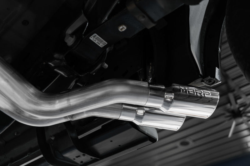 MBRP PS5262BLK - MBRPS5262BLK - MBRP 15-20 Ford F150 Pre-Axle 4in OD Tips Dual Outlet 3in Black Coated Cat Back Exhaust - Shipped in Europe - Tuningsupply.com