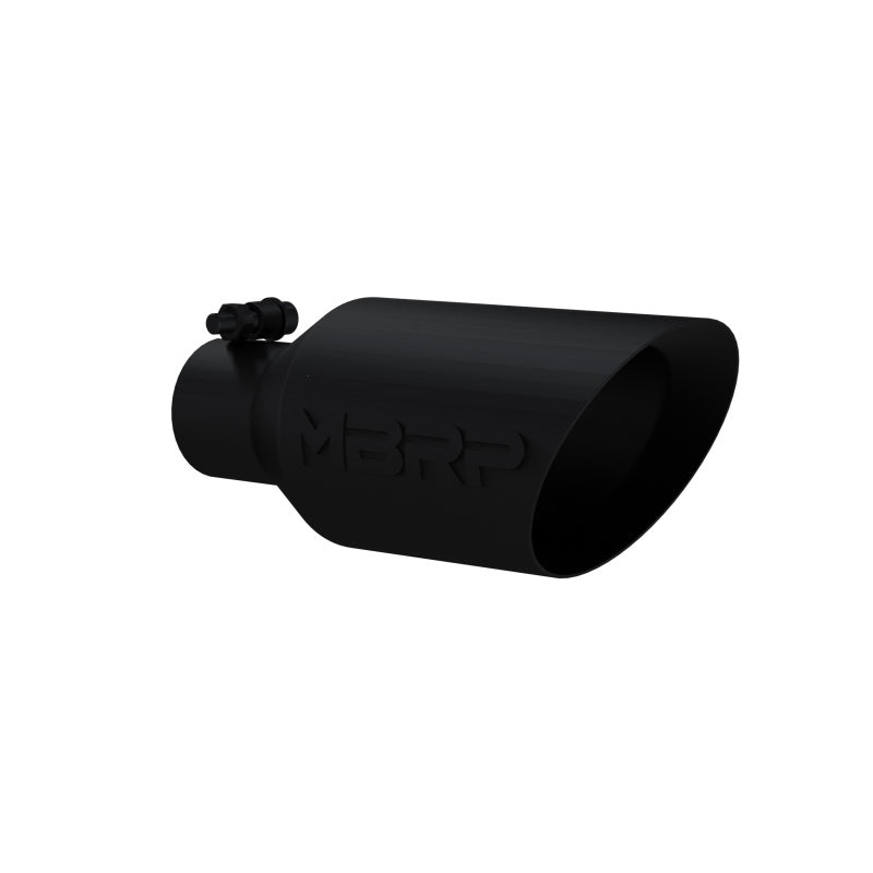 MBRP PT5161BLK - MBRPT5161BLK - MBRP Universal Dual Wall Angle Rolled End Tip 4-1/2in OD / 2-1/2in Inlet / 11in Length - Black - Shipped in Europe - Tuningsupply.com