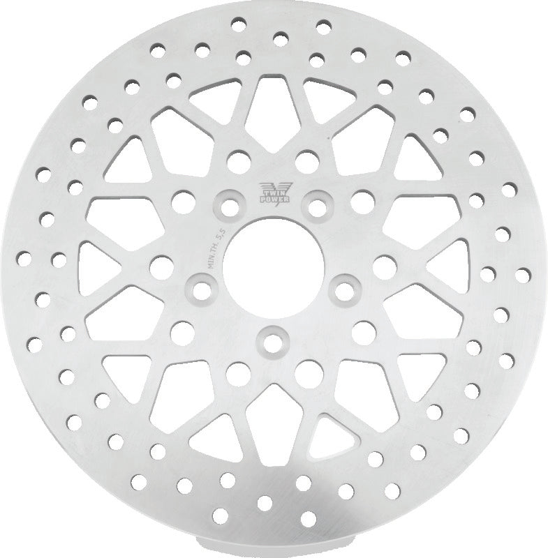 TwinPower 666830 - TWP666830 - Twin Power 08-Up FLH FLT Rear 11.8 Solid Rotor Mesh - Shipped in Europe - Tuningsupply.com