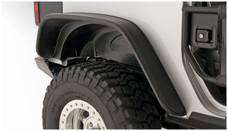 Bushwacker - BUS10052-07 - Bushwacker 07-18 Jeep Wrangler Flat Style Flares 2pc Fits 2-Door Sport Utility Only - Black - Shipped in Europe - Tuningsupply.com