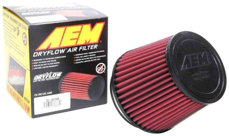 AEM Induction 21-2073DK - AEM21-2073DK - AEM 5 in x 5 in Dryflow Air Filter - Shipped in Europe - Tuningsupply.com