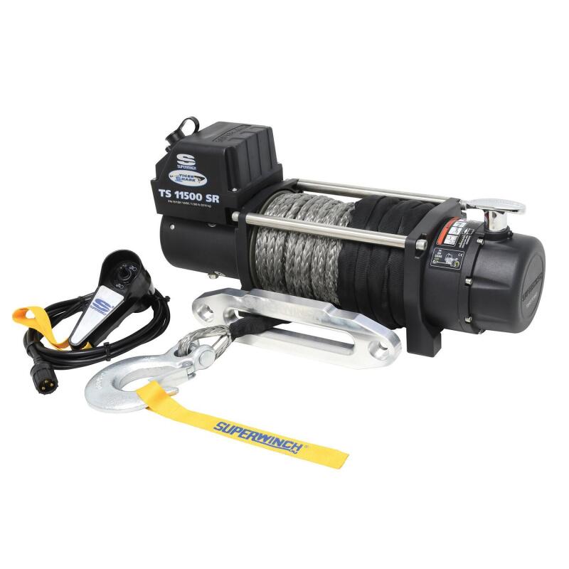 Superwinch 1511201 - SUW1511201 - Superwinch 11500 LBS 12V DC 3/8in x 80ft Synthetic Rope Tiger Shark 11500 Winch - Shipped in Europe - Tuningsupply.com