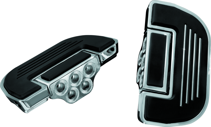 Kuryakyn 4351 - KUR4351 - Kuryakyn Premium Ribbed Floorboards Without Adapter Chrome - Shipped in Europe - Tuningsupply.com
