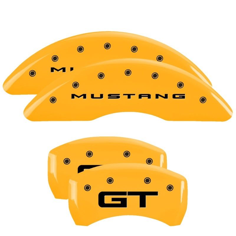 MGP 10200S2MGYL - MGP10200S2MGYL - MGP 4 Caliper Covers Engraved Front 2015/Mustang Engraved Rear 2015/GT Yellow finish black ch - Shipped in Europe - Tuningsupply.com