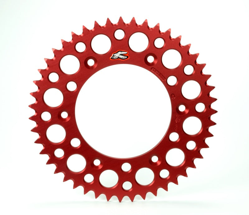 Renthal 189U-420-49GRRD - REN189U-420-49GRRD - Renthal 86-02 Honda CR 80 Rear Grooved Sprocket - Red 420-49P Teeth - Shipped in Europe - Tuningsupply.com