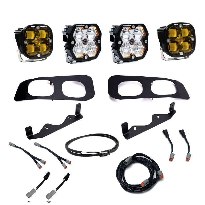 Baja Designs 440034UP - BAJ440034UP - Baja Designs 2023+ Ford SD Squardon Pro/SAE 2.0 Dual Fog Pocket Kit Upfitter (SAE Fog) - Baja Amber - Shipped in Europe - Tuningsupply.com
