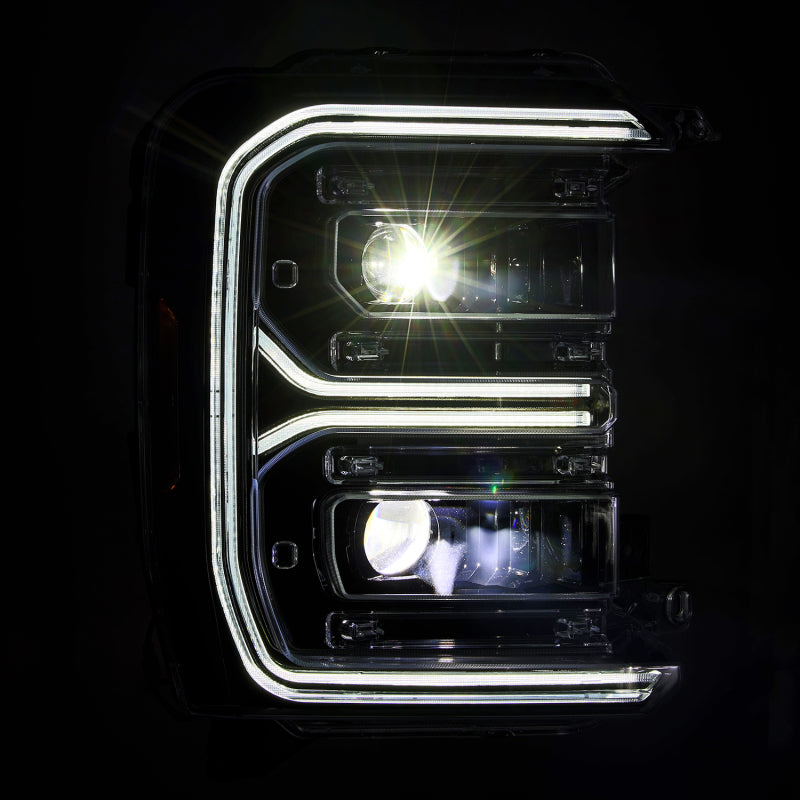 AlphaRex 880908 - ARX880908 - AlphaRex 23-26 Ford F-250 SD LUXX LED Proj Headlights Alpha Blk w/Activ Light/Seq Signal/Switchback - Shipped in Europe - Tuningsupply.com