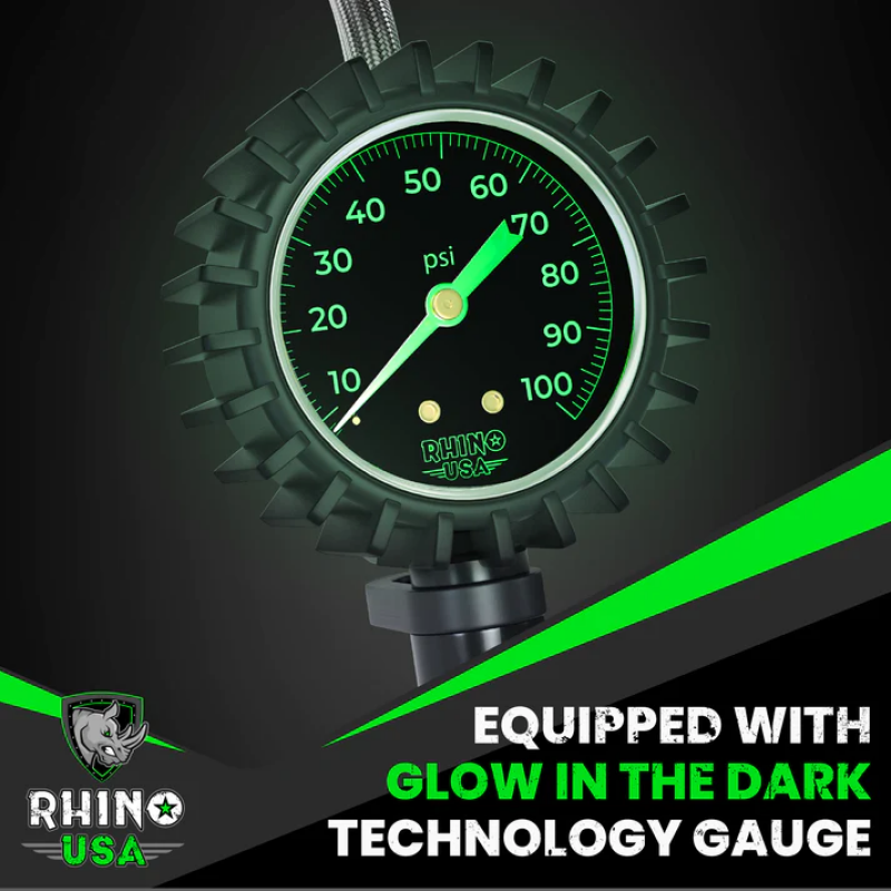 Rhino USA RGAUGE-0100 - RSARGAUGE-0100 - Rhino USA 100 Psi Analog Tire Inflator Gauge - Shipped in Europe - Tuningsupply.com