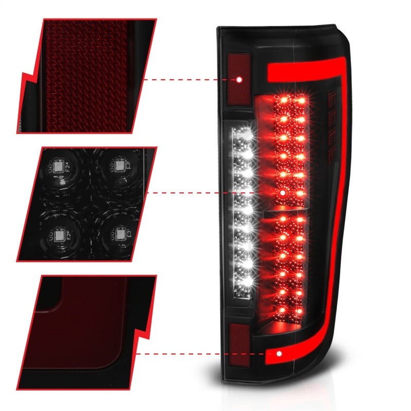 ANZO 311288 - ANZ311288 - ANZO 2017+ Ford F-250 LED Taillights - Black/Smoke - Shipped in Europe - Tuningsupply.com