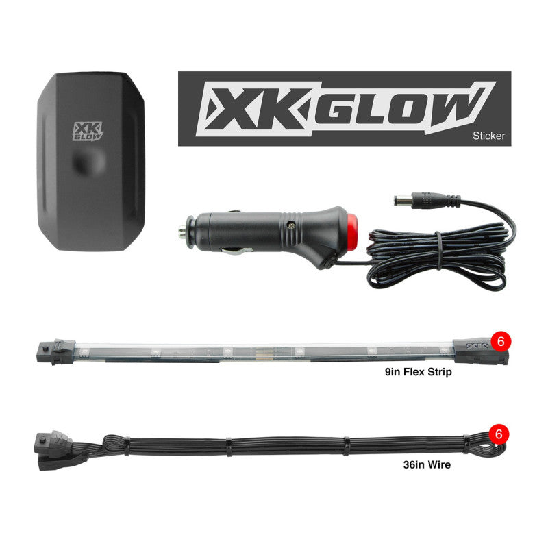 XKGLOW KS-CAR-MINI - XKGKS-CAR-MINI - XK Glow Flex Strip Million Color XCHROME Smartphone App Controlled Undercar Kit 6x10In - Shipped in Europe - Tuningsupply.com