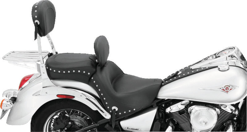 Mustang Motorcycle 79416 - MMP79416 - Mustang 06-21 Kawasaki Vulcan 900 Classic, Custom Touring 1PC Seat w/Driver Backrest Studs - Black - Shipped in Europe - Tuningsupply.com