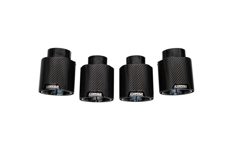 CORSA Performance 21109CFBLK - COR21109CFBLK - Corsa 20-25 Chevrolet Corvette C8 RWD 4.5in Carbon Fiber Black PVD Tip Kit (For Corsa Exhaust Only) - Shipped in Europe - Tuningsupply.com