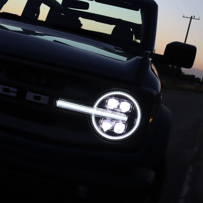 AlphaRex - ARX880260 - AlphaRex 21-23 Ford Bronco NOVA LED Projector Headlights Black - Shipped in Europe - Tuningsupply.com
