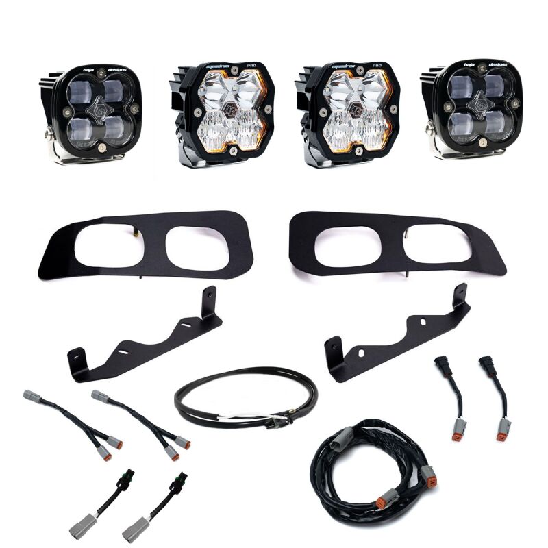 Baja Designs 440033UP - BAJ440033UP - Baja Designs 2023+ Ford Super Duty Squadron Pro/SAE 2.0 Dual Fog Pocket Kit (SAE Fog) - Clear - Shipped in Europe - Tuningsupply.com