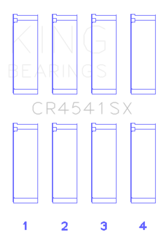 King Engine Bearings GCR4541SX - KINGCR4541SX - King Engine Bearings Bearings Honda F23A/F23Z/K20A3 Connecting Rod Bearing Set - Shipped in Europe - Tuningsupply.com