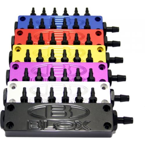 BLOX Racing - BLOBXAC-00403-BK - BLOX Racing Billet 6-Port Vacuum Manifold Kit - Black - Shipped in Europe - Tuningsupply.com