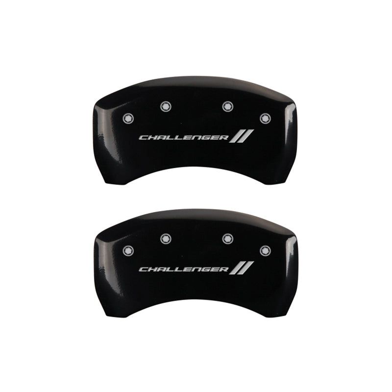 MGP 12162SCL1BK - MGP12162SCL1BK - MGP 4 Caliper Covers Engraved Front & Rear With stripes/Challenger Black finish silver ch - Shipped in Europe - Tuningsupply.com