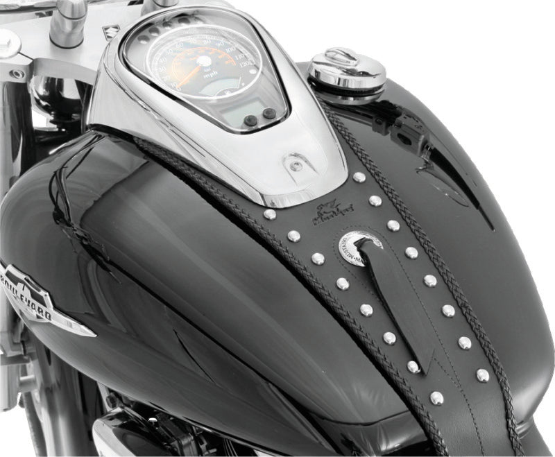 Mustang Motorcycle 93172 - MMP93172 - Mustang 05-08 Suzuki VL800 Volusia, Boulevard C50 Tank Bib w/Studs - Black - Shipped in Europe - Tuningsupply.com