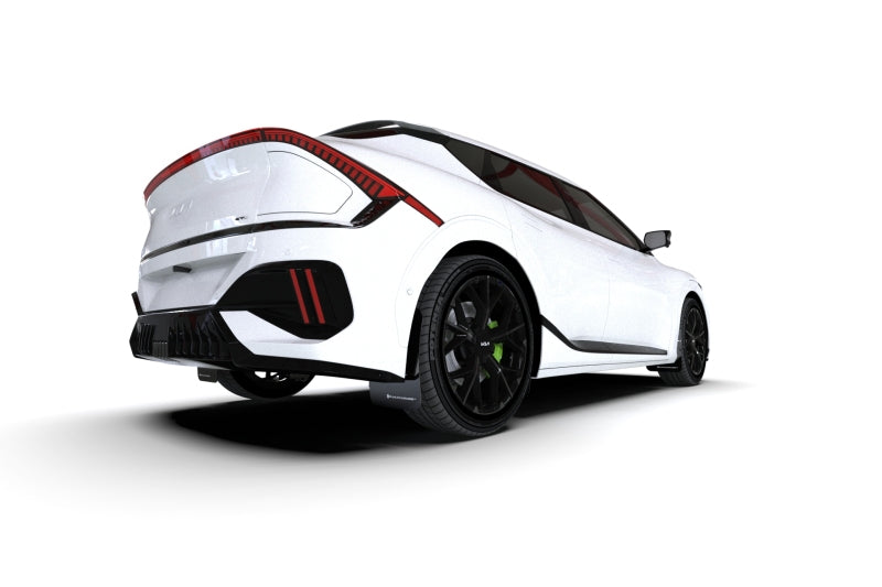 Rally Armor MF151-UR-BLK-WH - RALMF151-UR-BLK-WH - Rally Armor 25-26 Kia EV6 Base Light/GT/GT-Line Black Mud Flap - White Logo - Shipped in Europe - Tuningsupply.com