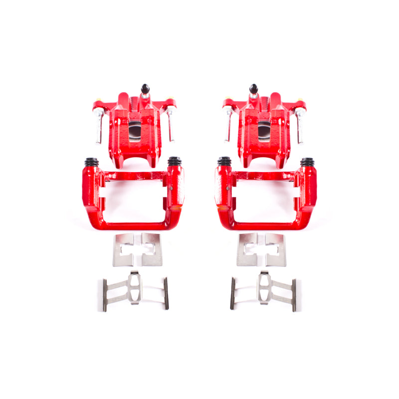 PowerStop S2588 - PSBS2588 - Power Stop 01-03 Acura CL Rear Red Calipers w/Brackets - Pair - Shipped in Europe - Tuningsupply.com