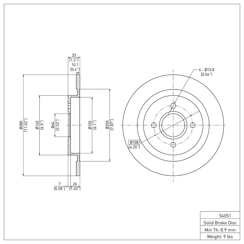 DFC 600-54051 - DFC600-54051 - DFC 02-04 Ford Focus Rear Brake Rotor - Shipped in Europe - Tuningsupply.com