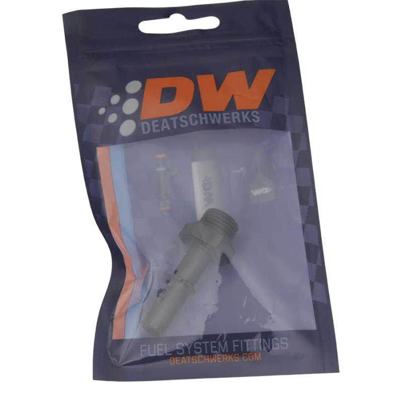 DeatschWerks 6-02-0122-B - DWK6-02-0122-B - DeatschWerks 6AN ORB Male to 3/8in Male EFI Quick Connect Adapter - Anodized Matte Black - Shipped in Europe - Tuningsupply.com