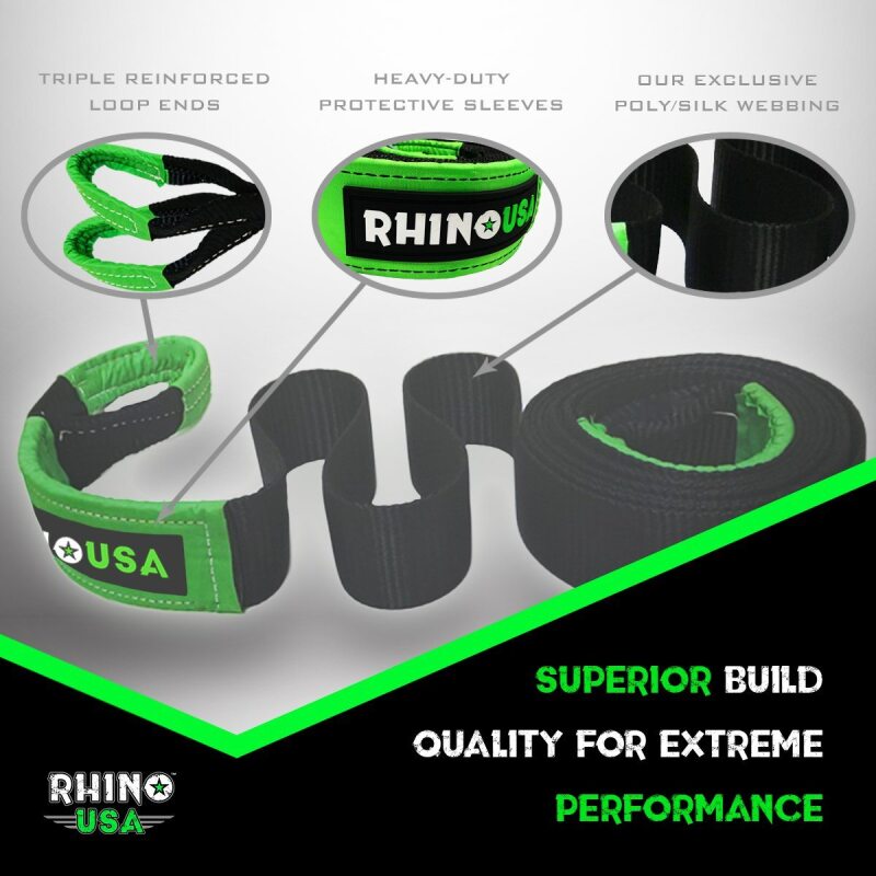 Rhino USA RNO-30STRAPHITCH - RSARNO-30STRAPHITCH - Rhino USA 30Ft Tow Strap/Hitch Combo - Shipped in Europe - Tuningsupply.com