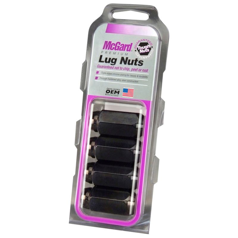 McGard 64072 - MCG64072 - McGard Hex Lug Nut (Cone Seat) M14X1.5 / 22mm Hex / 1.635in. Length (4-Pack) - Black - Shipped in Europe - Tuningsupply.com