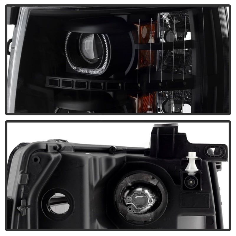 SPYDER 9032189 - SPY9032189 - xTune Chevy Silverado 1500/2500/3500 07-13 LED Halo Projector Headlights Black PRO-JH-CSIL07-CFB-BK - Shipped in Europe - Tuningsupply.com