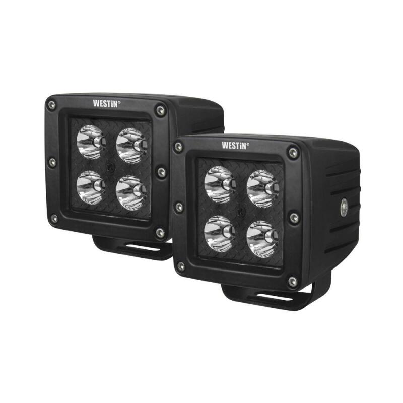 Westin 09-12205B-PR - WES09-12205B-PR - Westin HyperQ LED Auxiliary Lights 3in x 3in cube 20w Flood - Black - Shipped in Europe - Tuningsupply.com