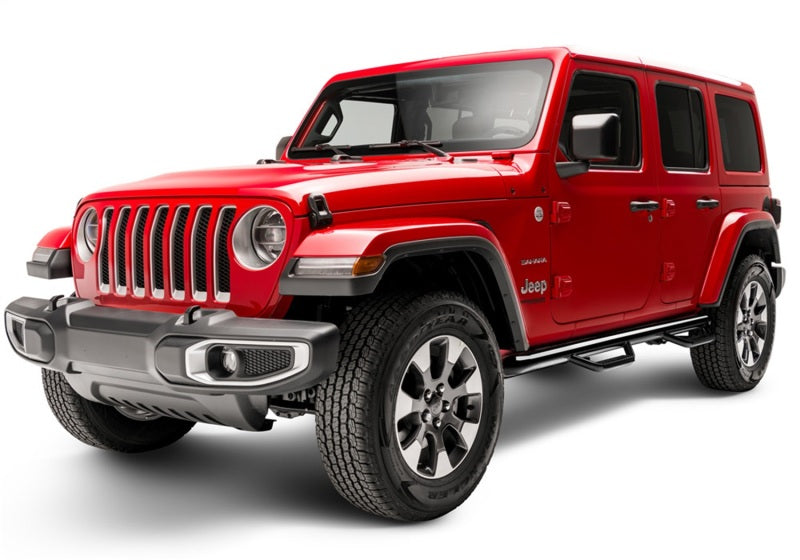 N-Fab - NFBJ1866-GB - N-Fab Nerf Step 2018 Jeep Wrangler JL SUV 4 Door- Gloss Black - W2W - 3in - Shipped in Europe - Tuningsupply.com