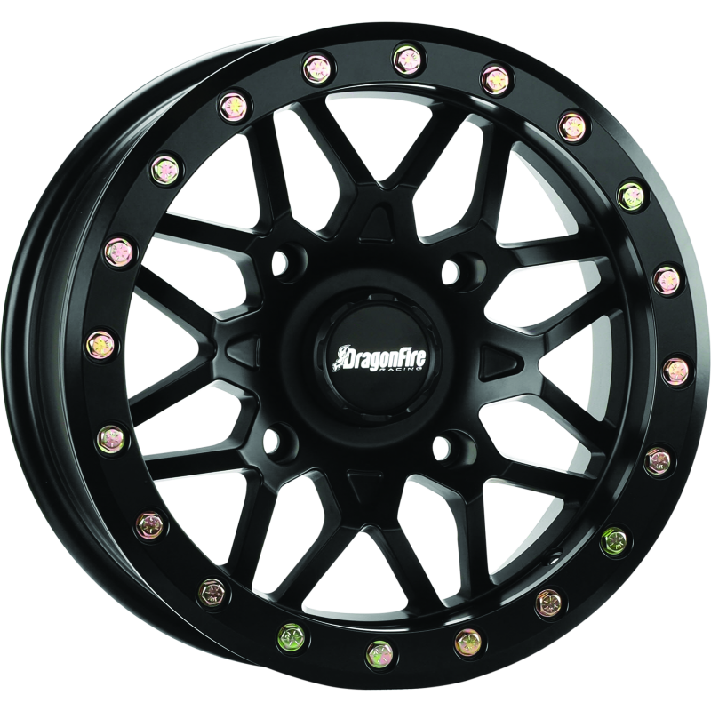 DragonFire Racing 523201 - DFR523201 - DragonFire Racing Typhon Wheel 15X10 4/137 5+5 +0 Machined Black - Shipped in Europe - Tuningsupply.com