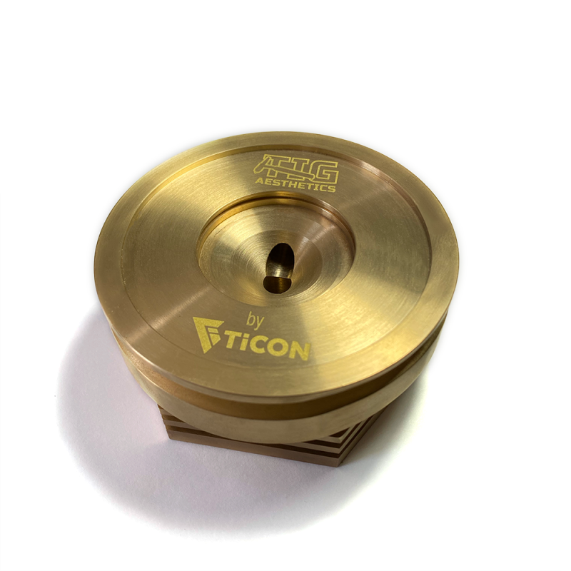 Ticon 903-75076-1001 - TIC903-75076-1001 - Ticon Industries Tig Aesthetics 3in Universal V-Band Heat Sink w/ Purge - Tellurium Copper - Shipped in Europe - Tuningsupply.com