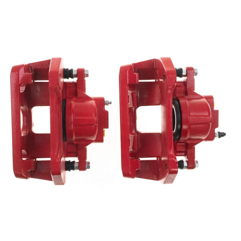 PowerStop S5044EB - PSBS5044EB - Power Stop 07-18 Jeep Wrangler JK Front Red Caliper Pair w/Bracket - Shipped in Europe - Tuningsupply.com