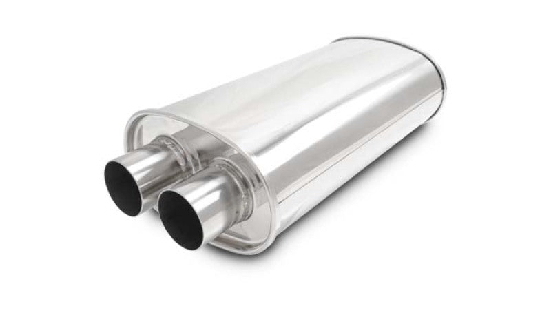 Vibrant 10534 - VIB10534 - Vibrant Universal Streetpower 2.25in Stainless Steel Dual In-Out Oval Muffler - Shipped in Europe - Tuningsupply.com