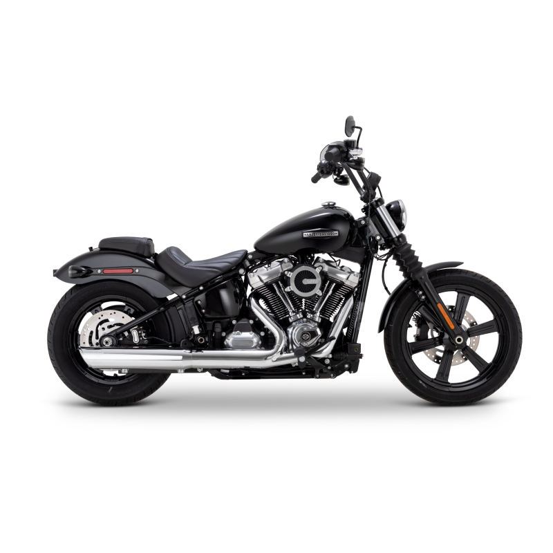 Vance and Hines 16750 - VAH16750 - Vance & Hines 2025+ HD Softail Twin Slash 4in Round Chrome Slip-On Exhaust - Shipped in Europe - Tuningsupply.com