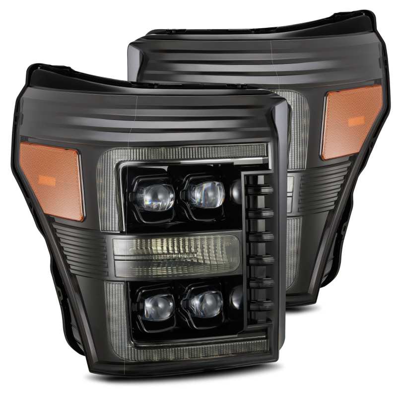AlphaRex - ARX880147 - AlphaRex 11-16 Ford F-350 SD NOVA LED Proj Headlights Plank Style Alpha Blk w/Activ Light/Seq Signal - Shipped in Europe - Tuningsupply.com