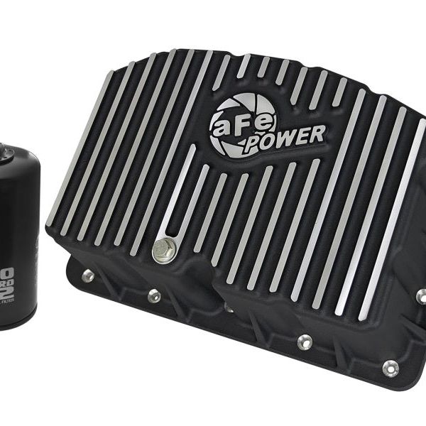 aFe 46-70322 - AFE46-70322 - AFE Pro Series Engine Oil Pan Black w/Machined Fins; 11-16 Ford Powerstroke V8-6.7L (td) - Shipped in Europe - Tuningsupply.com