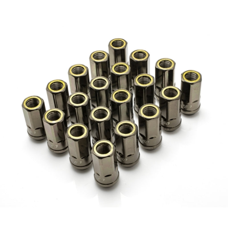 Wheel Mate HR5007TY - WHMHR5007TY - Wheel Mate Muteki HR50 Open End Lug Nuts - Titanium Chrome w/ Yellow Ring 14x1.50 - Shipped in Europe - Tuningsupply.com