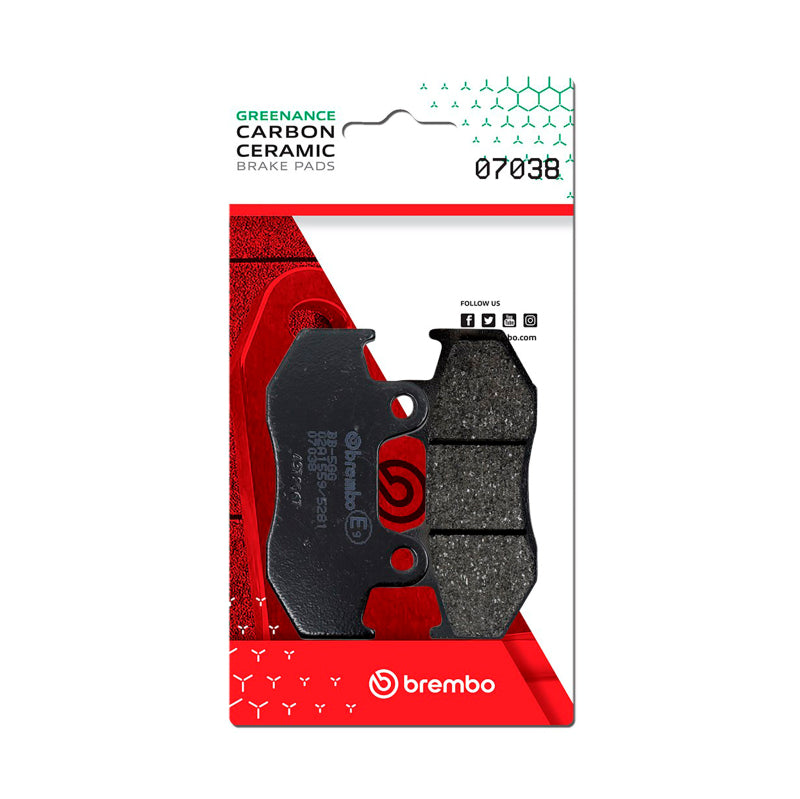 Brembo OE 07038 - BRE07038 - Brembo OE Honda Ch/Honda Ses/Honda Ps/Honda Sh/Honda Lead Carbon Ceramic Brake Pad - Front - Shipped in Europe - Tuningsupply.com