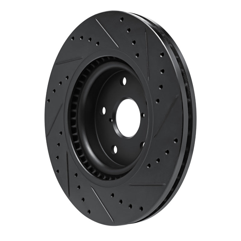 R1 Concepts 633-13049L - RNC633-13049L - R1 20-25 Subaru WRX Front Left Drilled & Slotted Black Brake Rotor - Shipped in Europe - Tuningsupply.com