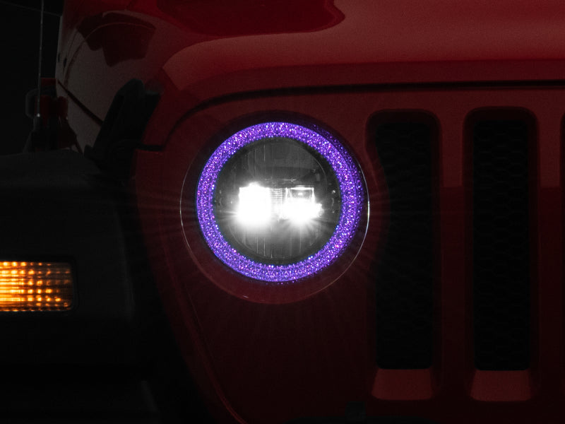Raxiom J142668 - RAXJ142668 - Raxiom 18-22 Jeep Wrangler JL/JT Axial 9-Inch LED Headlights w/RGB Halo- Black Housing (Clear Lens) - Shipped in Europe - Tuningsupply.com