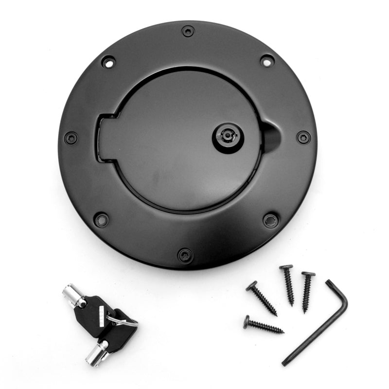 Rugged Ridge 11425.08 - RUG11425.08 - Rugged Ridge Locking Gas Cap Door Black Alum 97-06TJ - Shipped in Europe - Tuningsupply.com