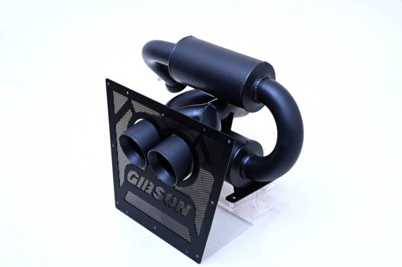 Gibson 98057 - GIB98057 - Gibson 2024 Cam-Am Maverick R 4in. T304 Stainless Round Dual Wall Slash-Cut Tip - Black Ceramic - Shipped in Europe - Tuningsupply.com