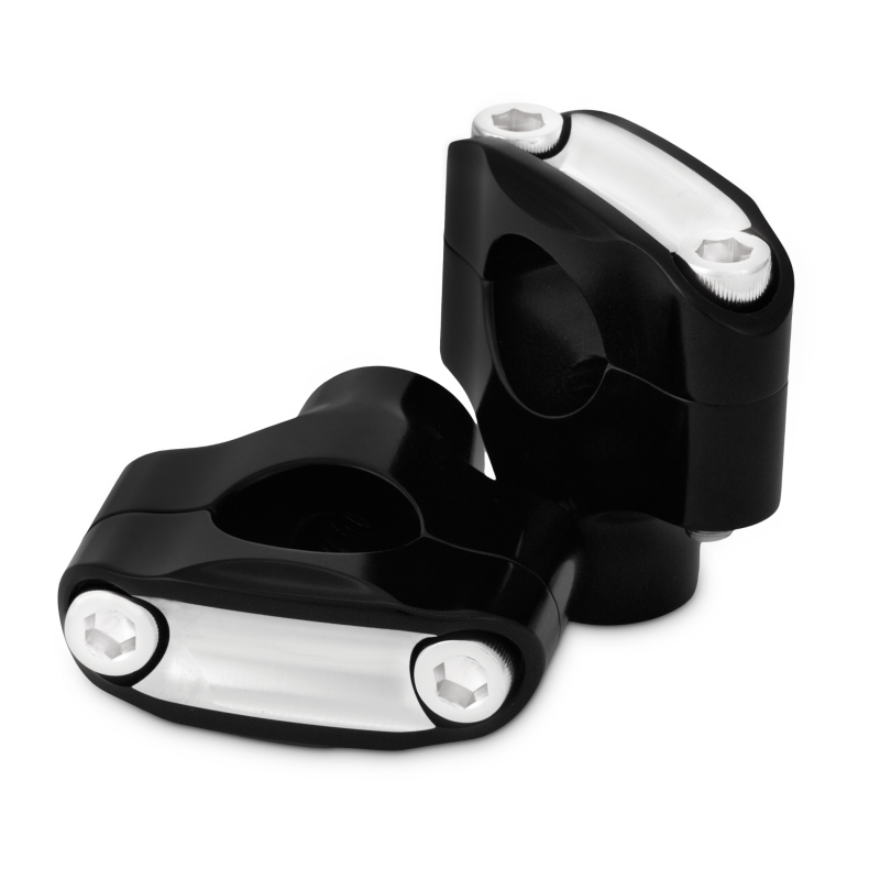 Burly Brand B12-8015BM - BURB12-8015BM - Burly Brand Reaper Riser Clamp 2-Bolt 1-1/2in Tall for 1in Bar, Set - Black Machined - Shipped in Europe - Tuningsupply.com