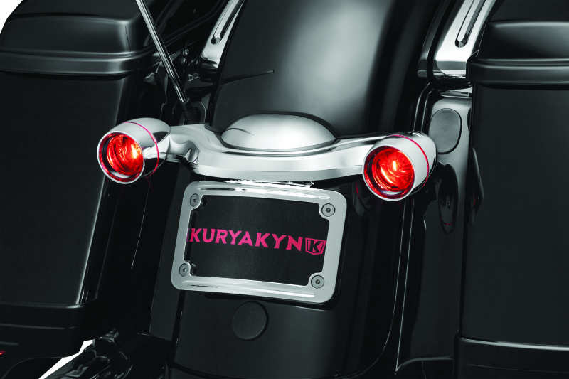 Kuryakyn 3157 - KUR3157 - Kuryakyn Curved License Plate Mount Chrome - Shipped in Europe - Tuningsupply.com