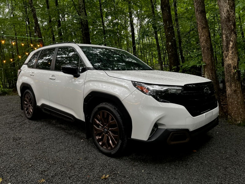 Rally Armor MF132-UR-BLK-MBK - RALMF132-UR-BLK-MBK - Rally Armor 2025 Subaru Forester Black UR Mud Flap w/Metallic Black Logo - Shipped in Europe - Tuningsupply.com