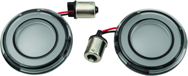 Kuryakyn 2907 - KUR2907 - Kuryakyn Tracer L.E.D. Front Turn Signal Insert, Red Light, Smoke Lens 1156 - Shipped in Europe - Tuningsupply.com